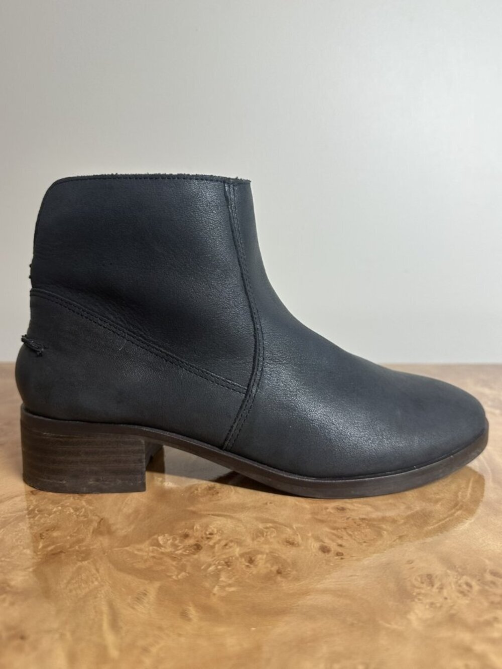 Lucky Brand Pedera Black Leather Ankle Boots Women's Size 7M Side Zip